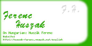 ferenc huszak business card