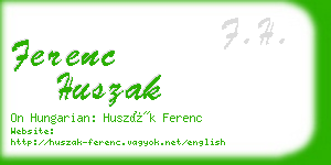 ferenc huszak business card